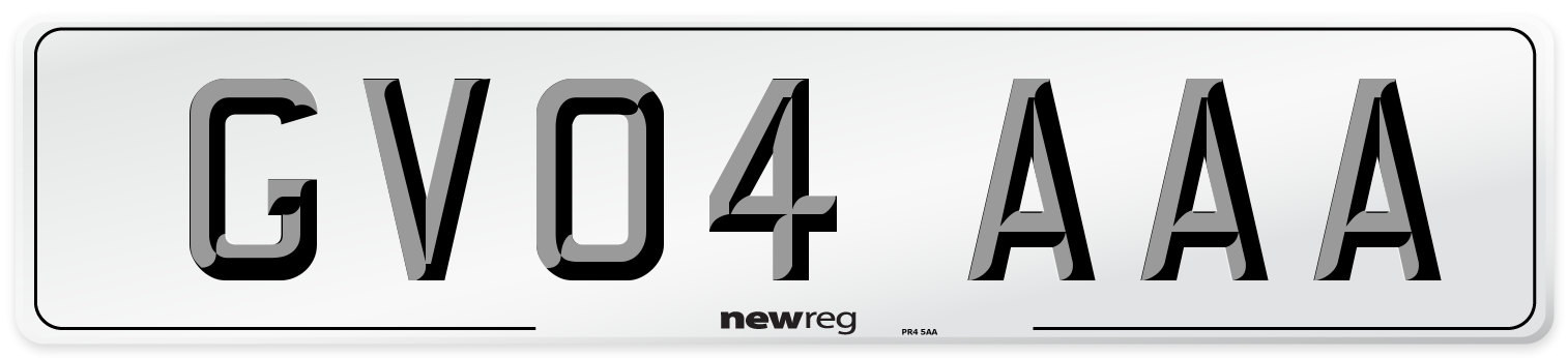 GV04 AAA Number Plate from New Reg